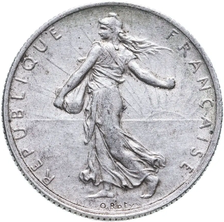 Франция 2 франка (francs) 1915, реверс