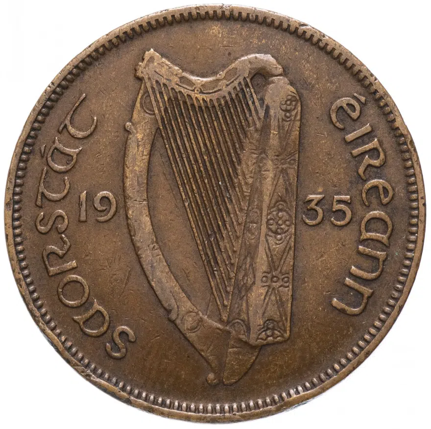 Ирландия 1/2 пенни (penny) 1935, реверс