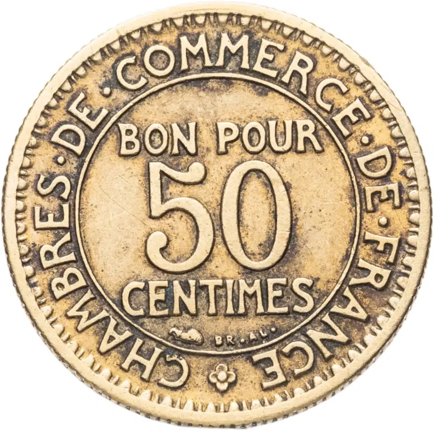 Франция 50 сантимов (centimes) 1922, аверс