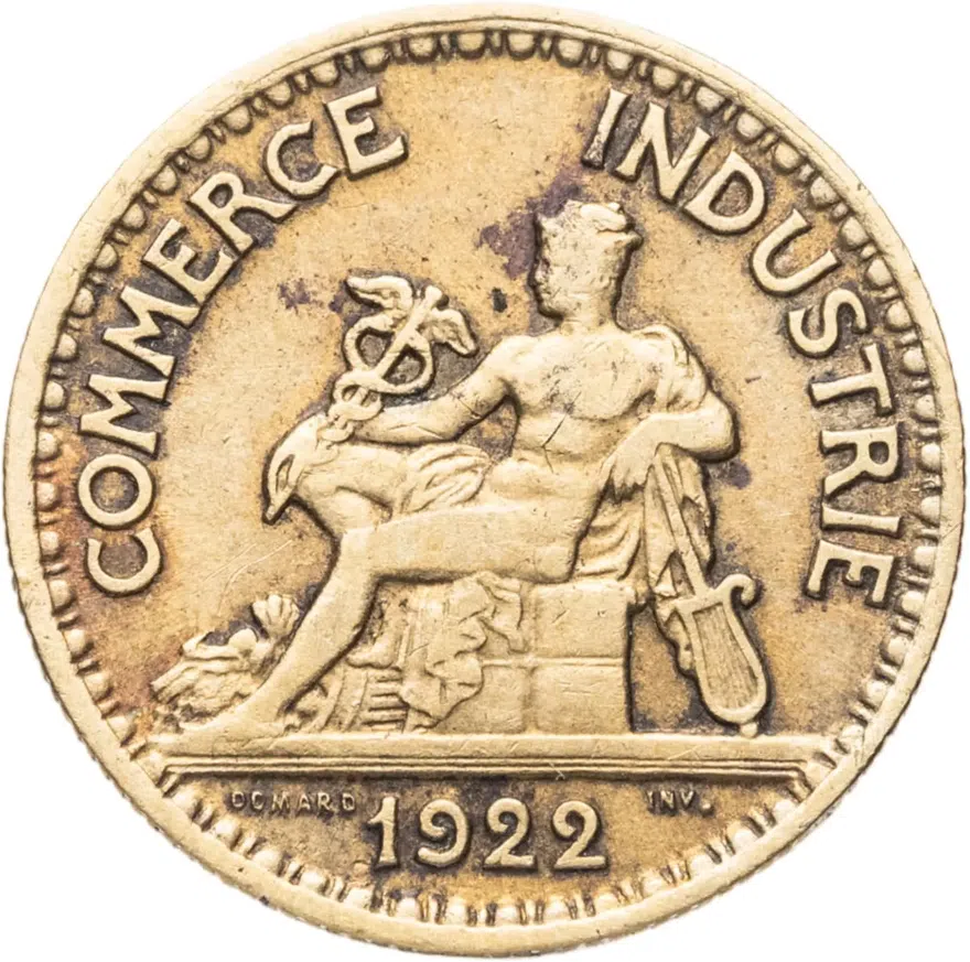 Франция 50 сантимов (centimes) 1922, реверс