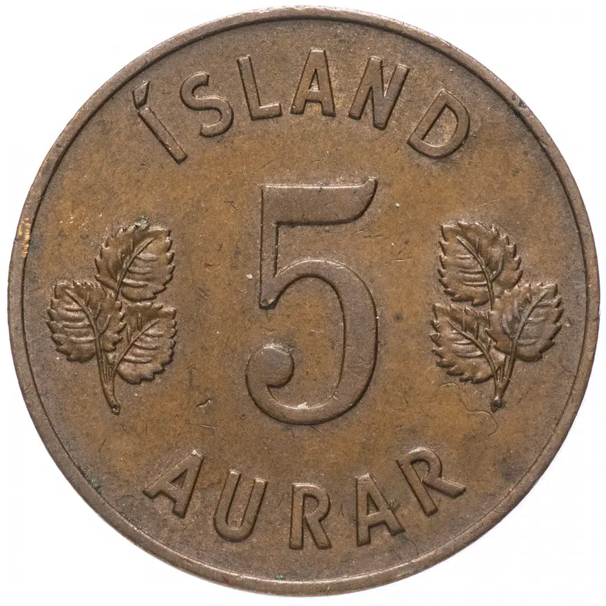 Исландия 5 эйре (aurar) 1946