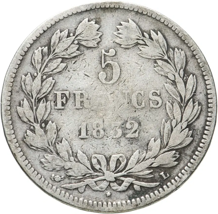 Франция 5 франков (francs) 1832