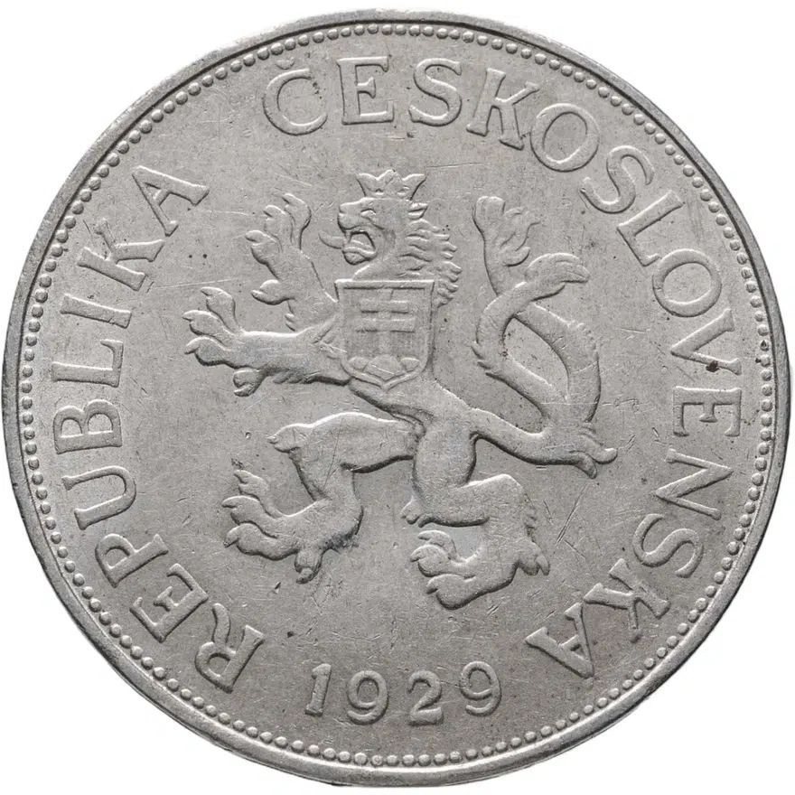 Чехословакия 5 крон (korun) 1929, реверс