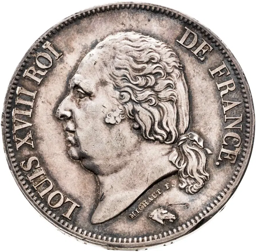 Франция 5 франков (francs) 1822