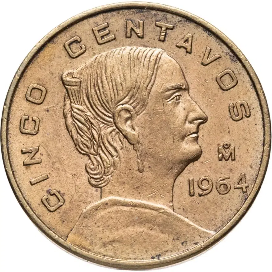 Мексика 5 сентаво (centavos) 1964, аверс