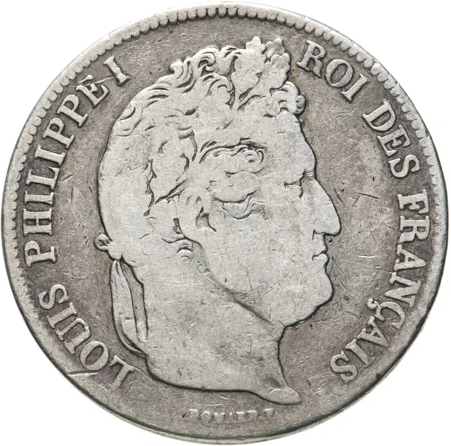 Франция 5 франков (francs) 1834, реверс