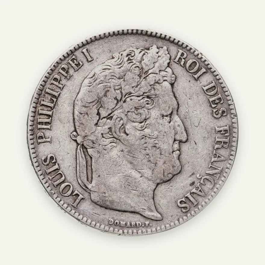 Франция 5 франков (francs) 1837 W, реверс