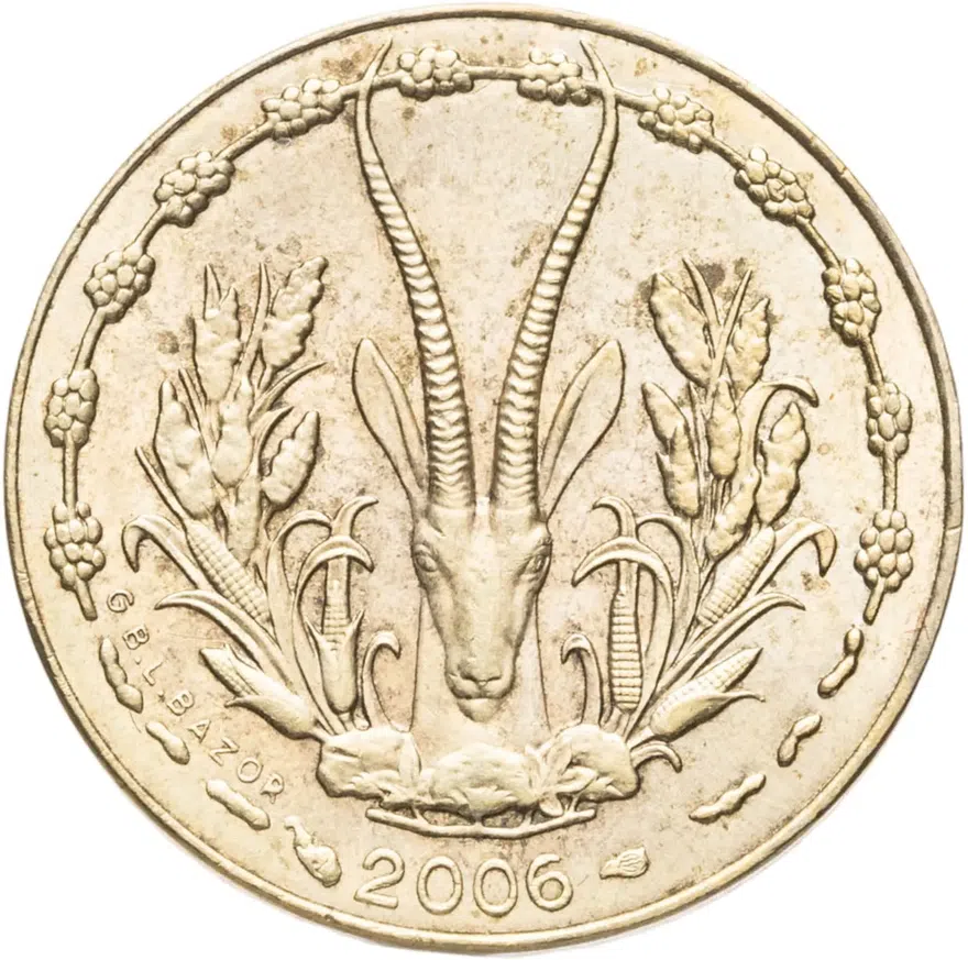 Западная Африка (BCEAO) 5 франков (francs) 2006, реверс