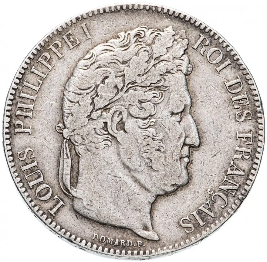 Франция 5 франков (francs) 1843 "W"