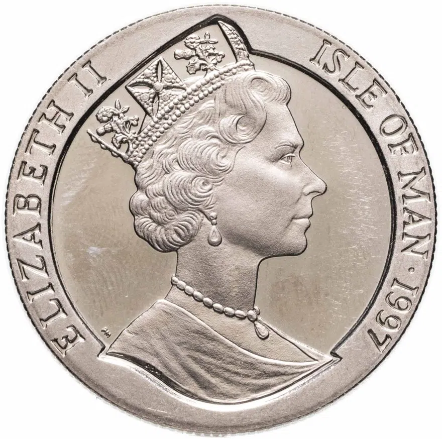Остров Мэн 1 крона (crown) 1997  Китайский гороскоп - год быка, реверс