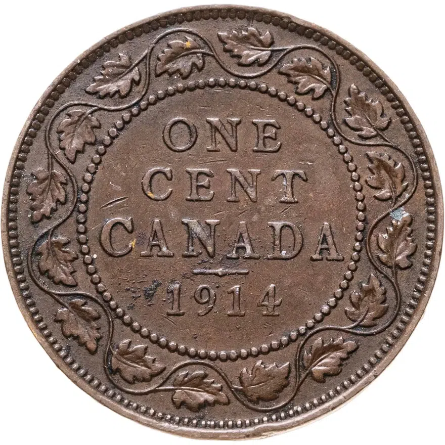 Канада 1 цент (cent) 1914, реверс