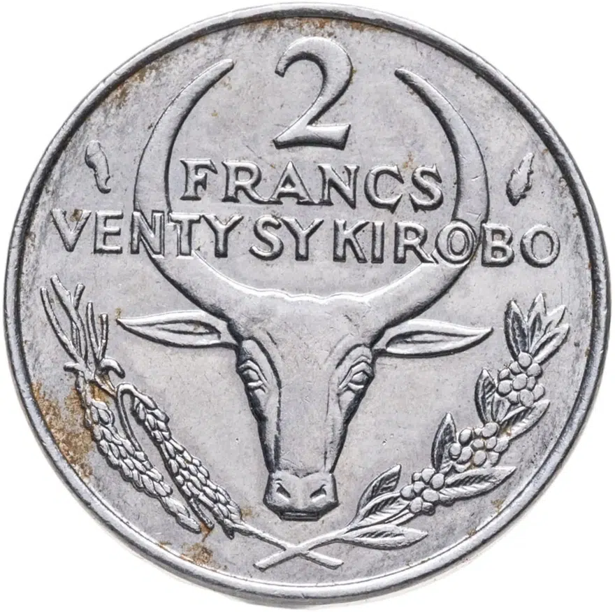Мадагаскар 2 франка (francs) 1987, реверс