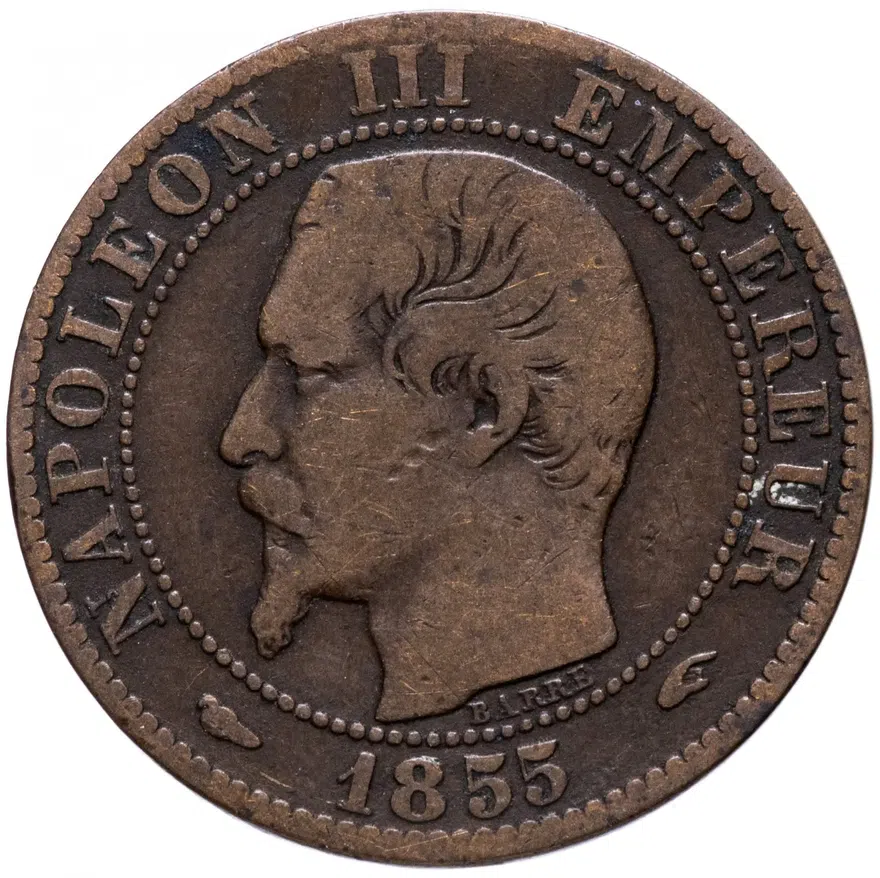 Франция 5 сантимов (centimes) 1855 A