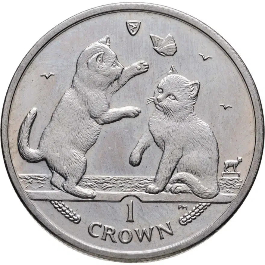 Остров Мэн 1 крона (crown) 2004 "Кошки - Тонкинская кошка", аверс