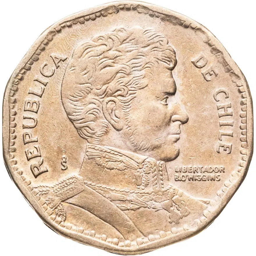 Чили 50 песо (pesos) 1986, реверс