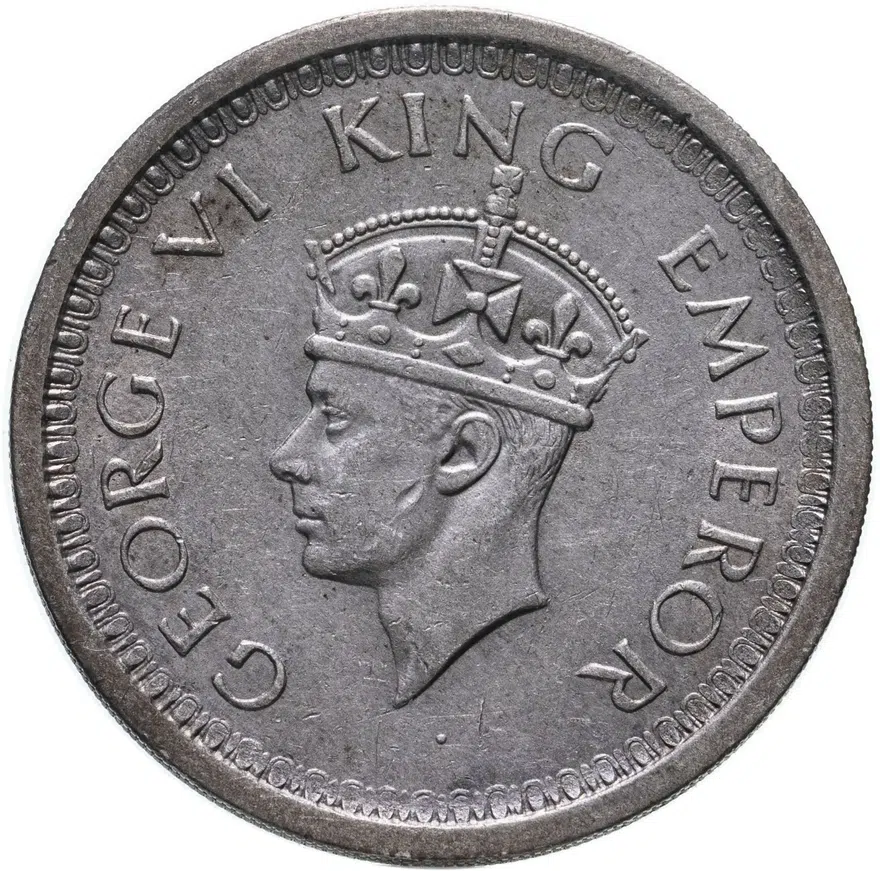 Индия (Британская) 1 рупия (rupee) 1944 L  знак монетного двора: "L" - Лахор, реверс
