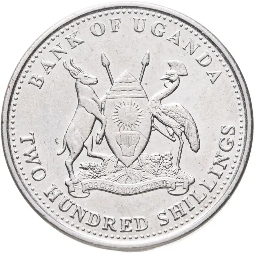 Уганда 200 шиллингов (shillings) 2008  Сталь с никелевым покрытием /магнетик/