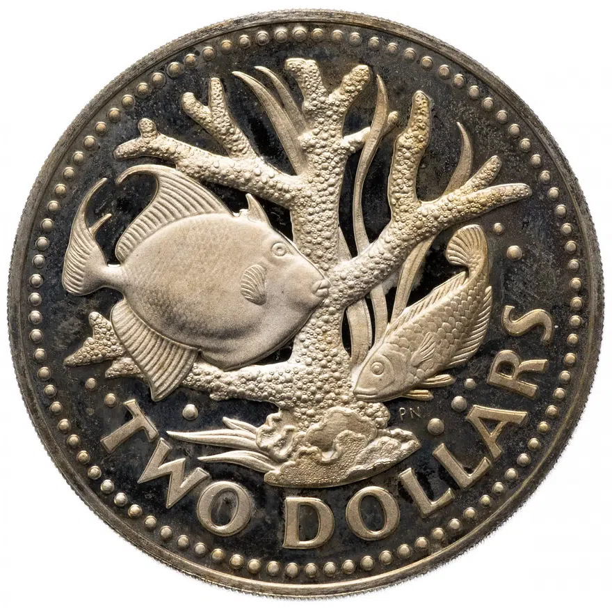 Барбадос 2 доллара (dollars) 1975