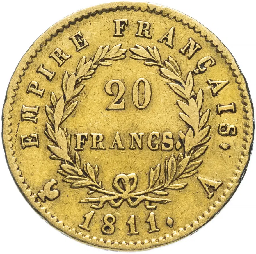 20 франков (francs) 1811, реверс