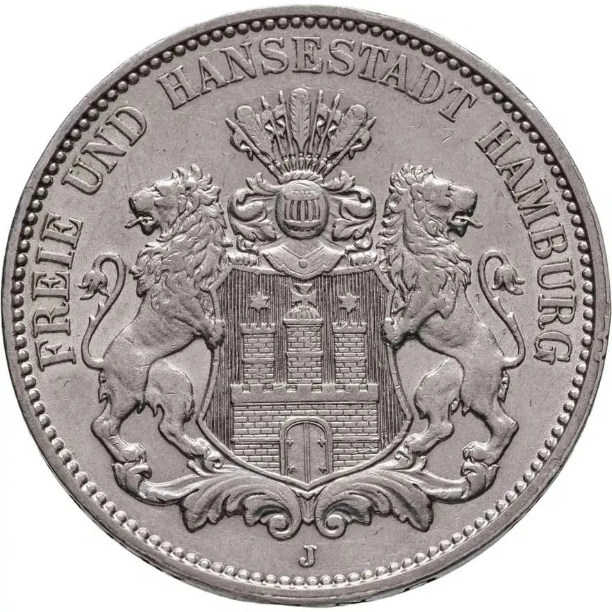 Германия (Империя, Гамбург) 3 марки (mark) 1911