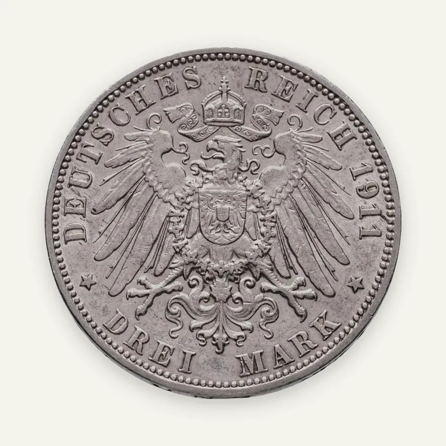 Германия (Империя, Гамбург) 3 марки (mark) 1911, реверс