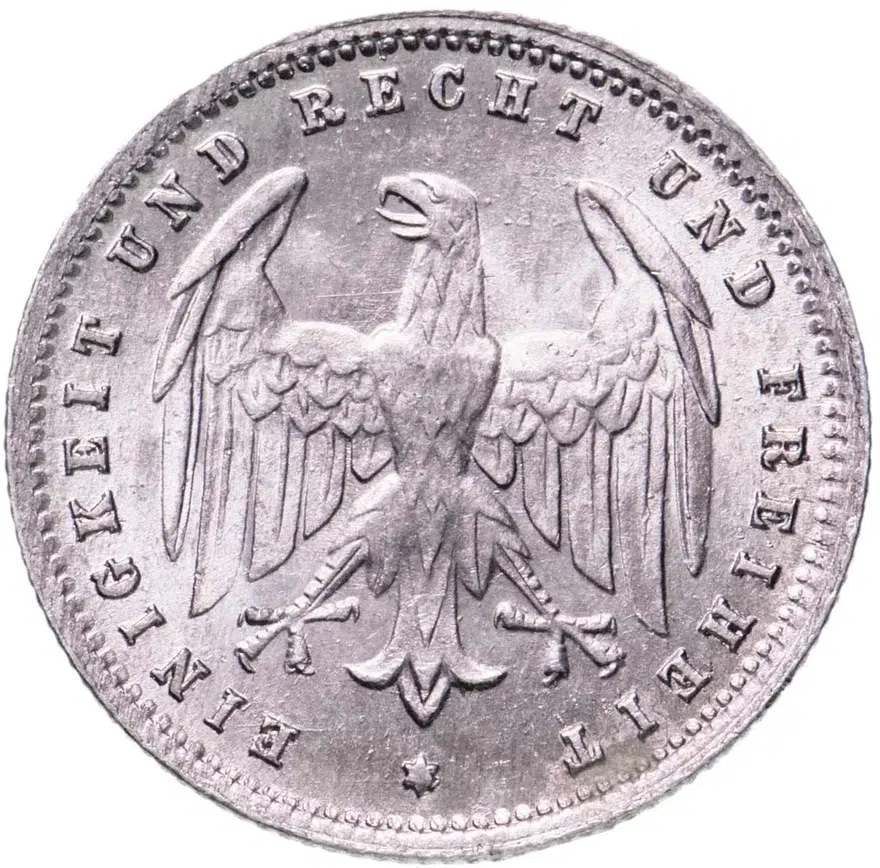 Германия 200 марок 1923 E знак монетного двора "E" — Мульденхюттен, реверс