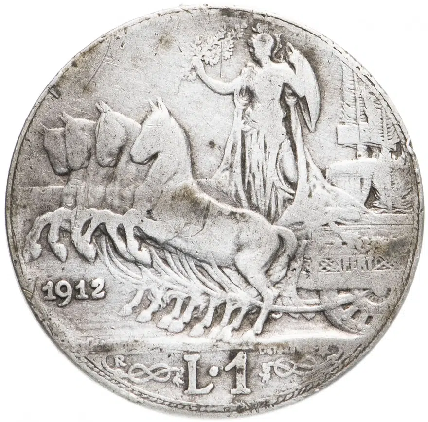 Италия 1 лира (lira) 1912, реверс