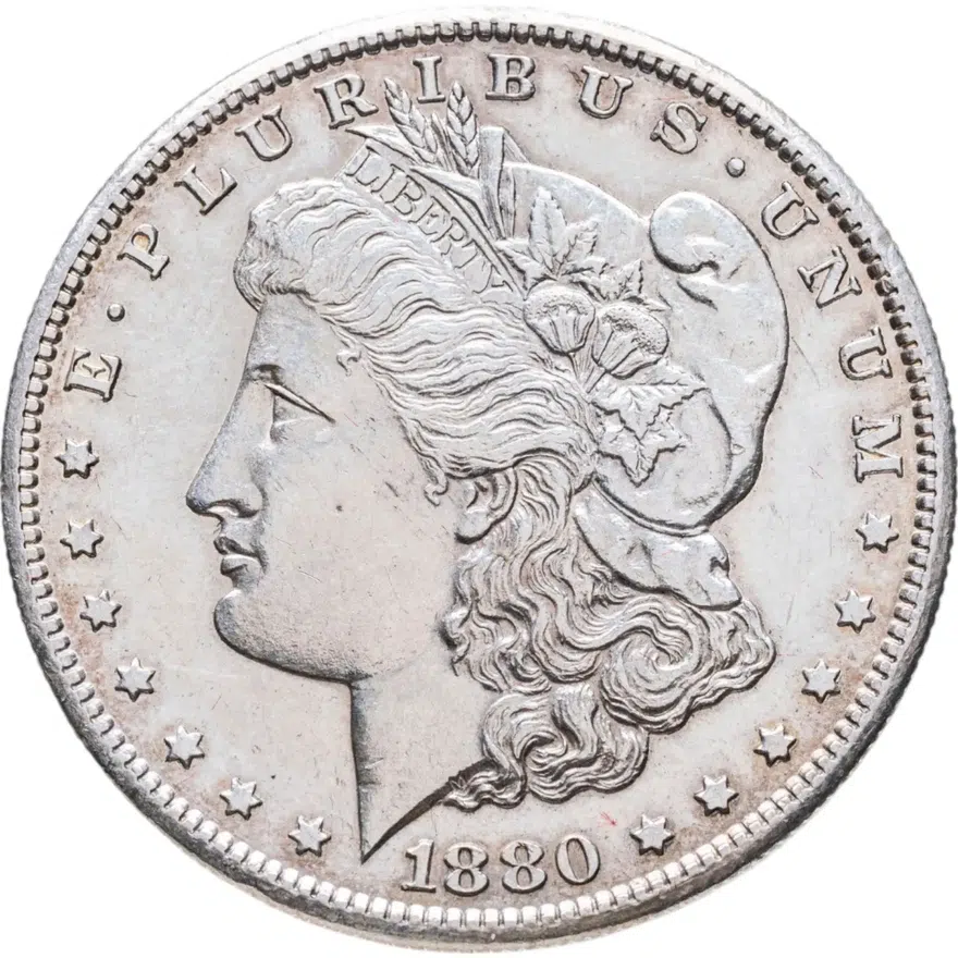 США 1 доллар (dollar) 1880 S Доллар Моргана знак монетного двора: "S" - Сан-Франциско
