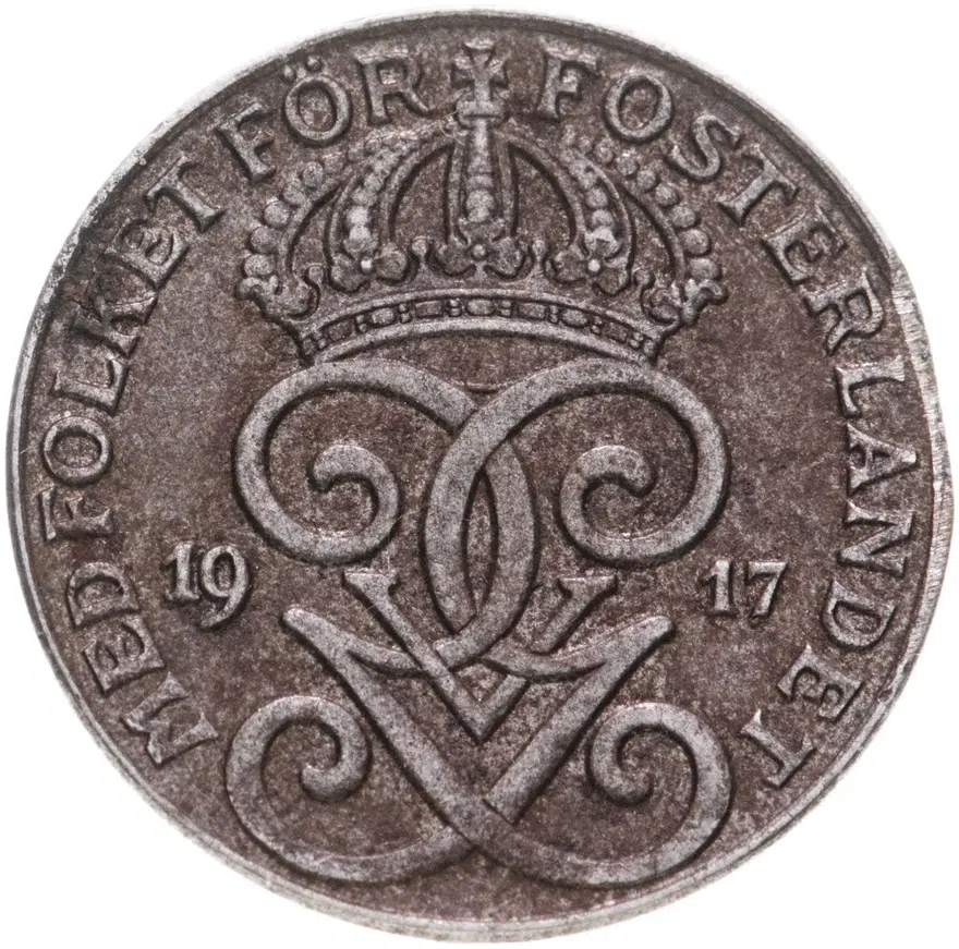 Швеция 2 эре (ore) 1917, аверс