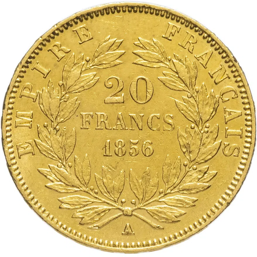 Франция 20 франков (francs) 1856 A, реверс