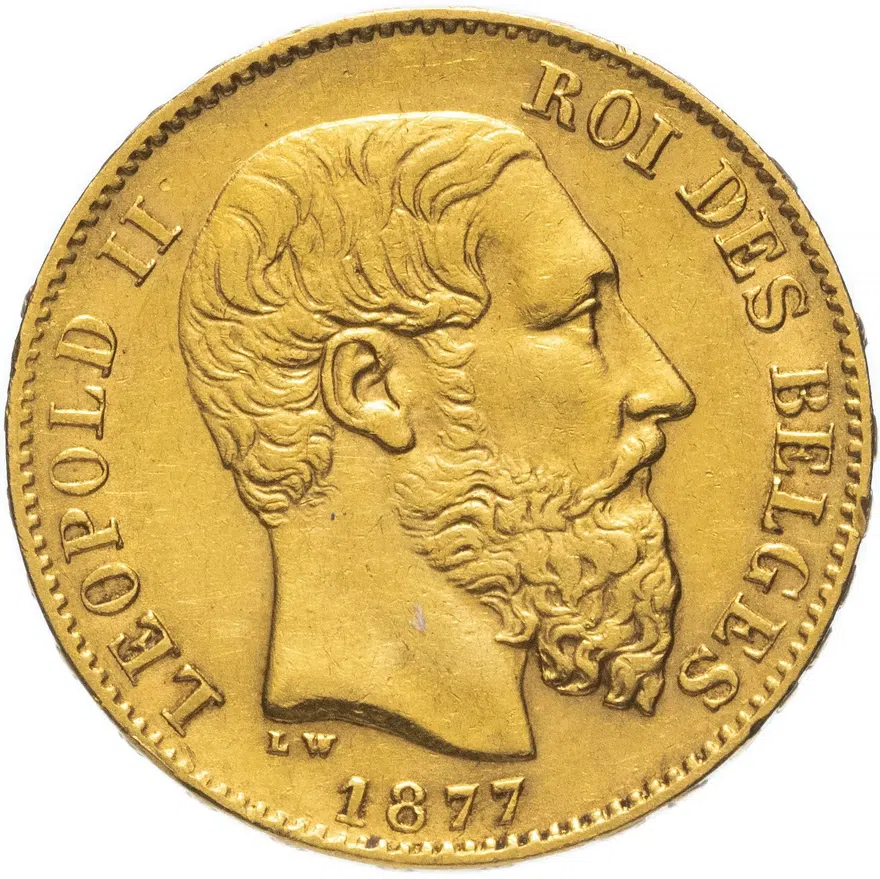 Бельгия 20 франков (francs) 1877