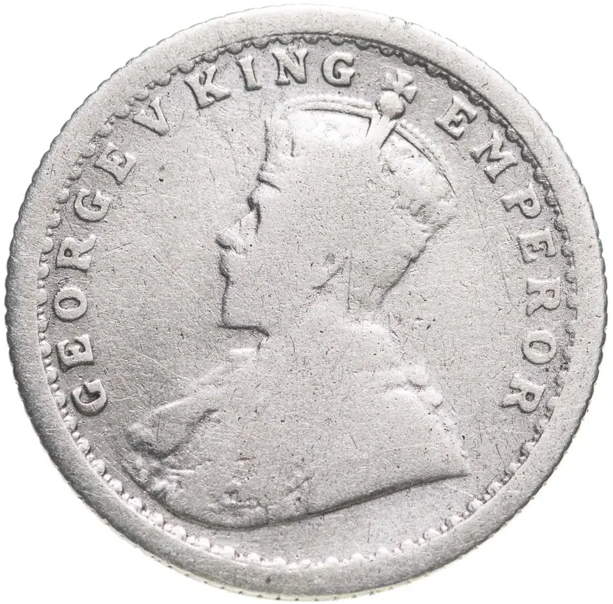 Индия (Британская) 1/4 рупии (rupee) 1911, реверс