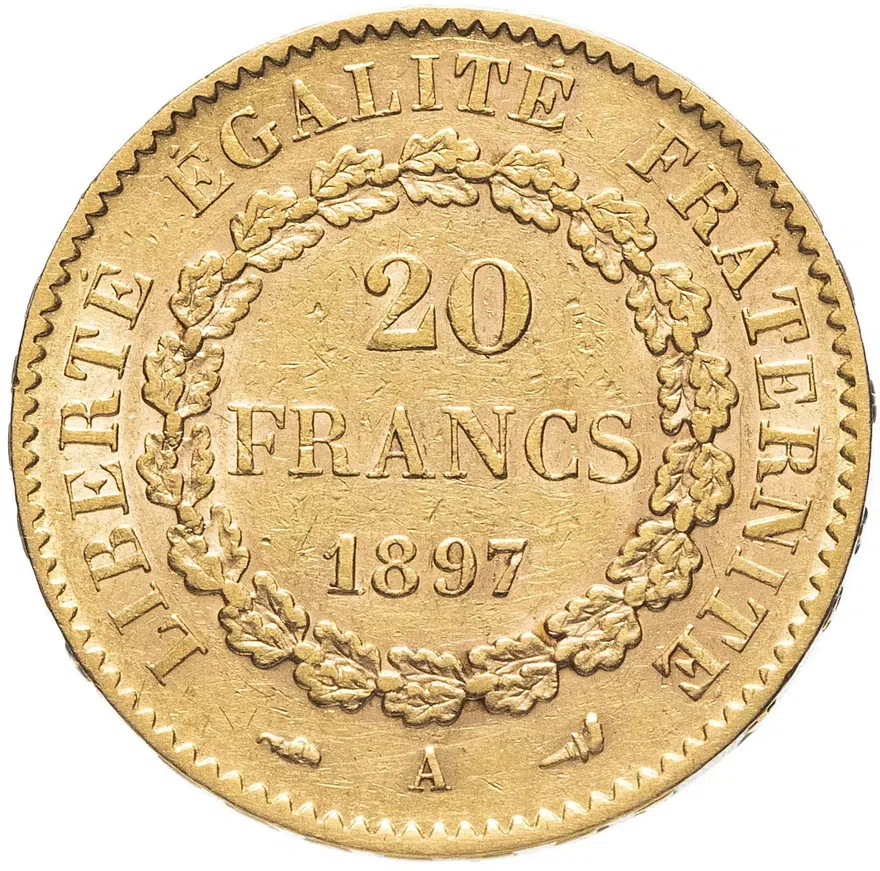 Франция 20 франков (francs) 1897 A
