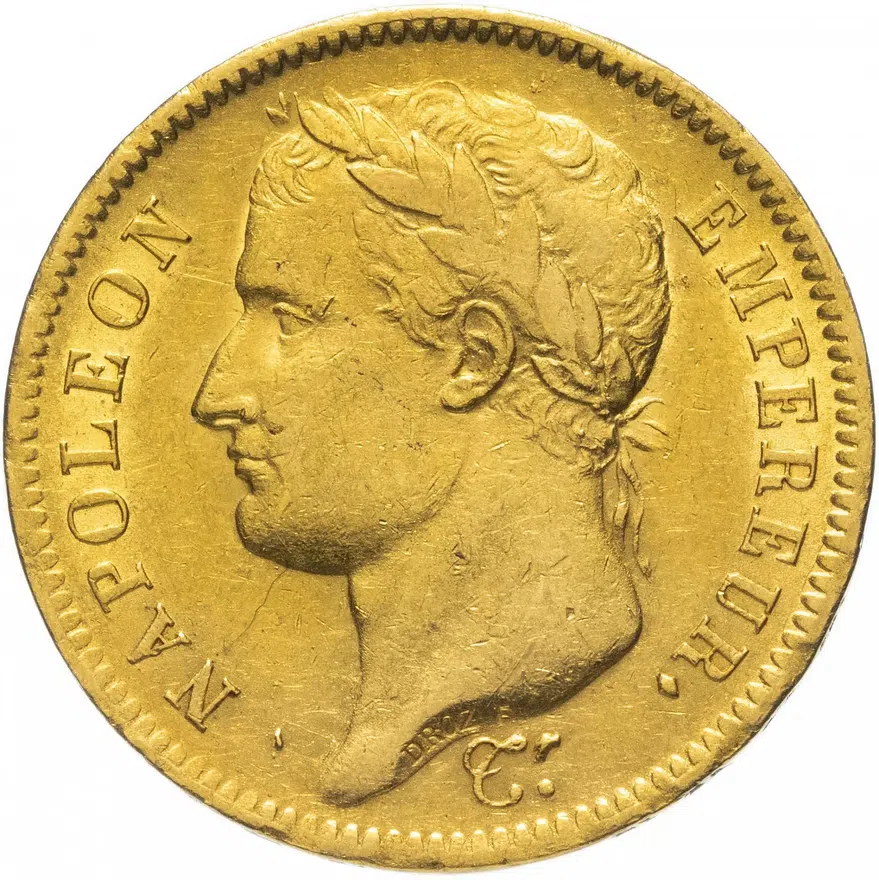 Франция 40 франков (francs) 1811  "двойной наполеондор", аверс