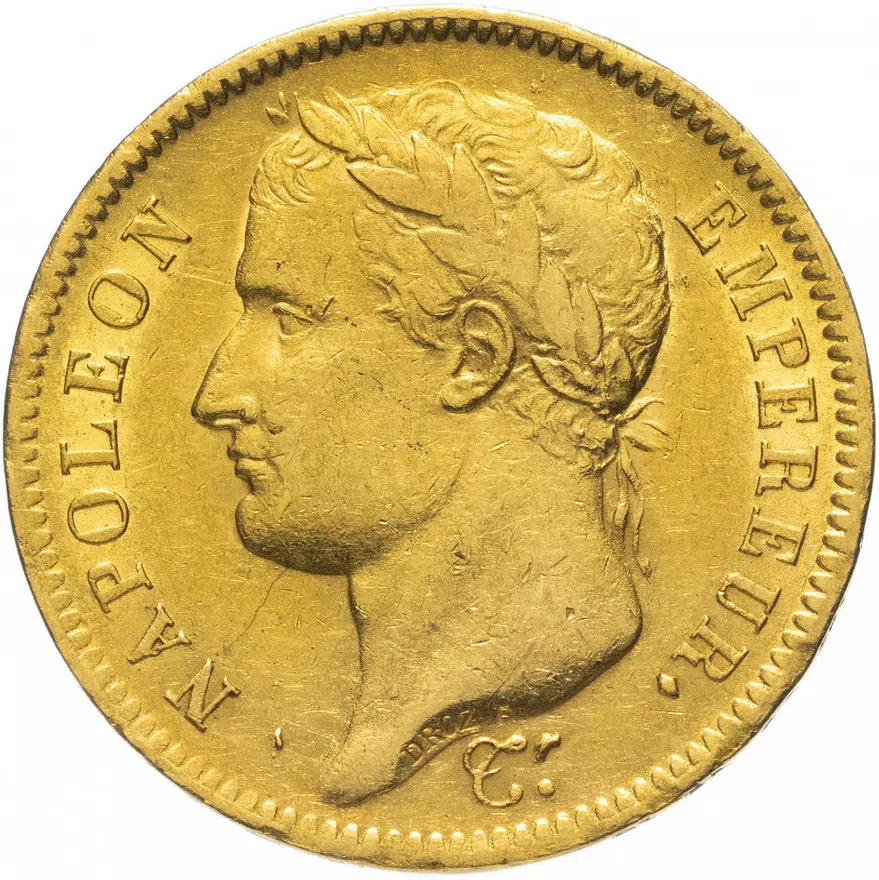 Франция 40 франков (francs) 1811  "двойной наполеондор", реверс
