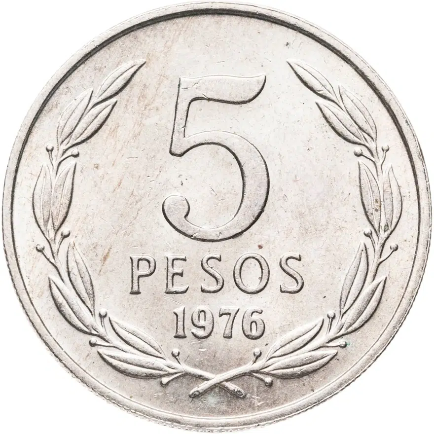 Чили 5 песо (pesos) 1976