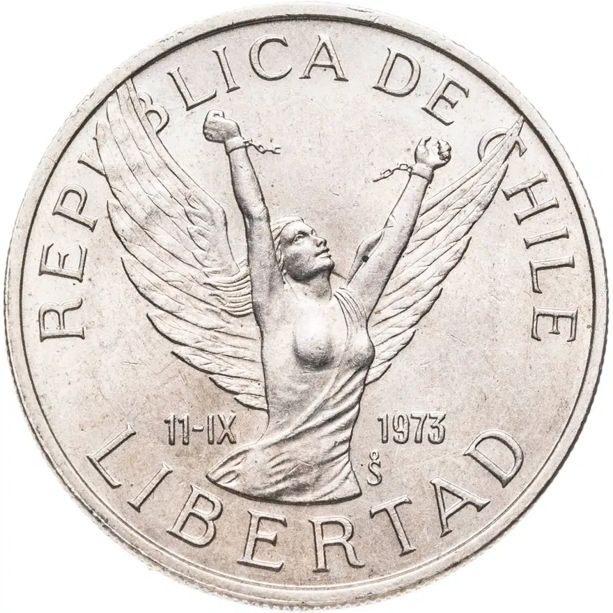Чили 5 песо (pesos) 1976, реверс