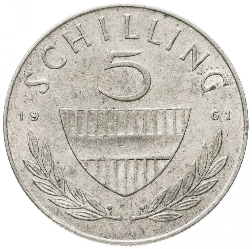 Австрия 5 шиллингов (shilling) 1961, реверс