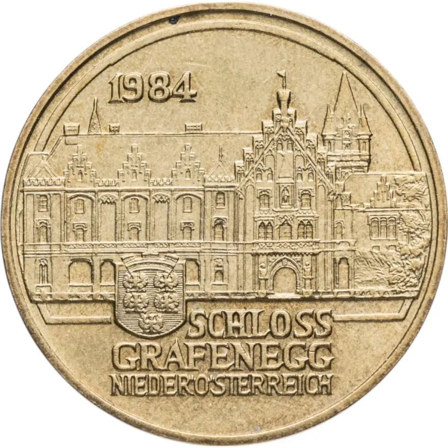 Австрия 20 шиллингов (shillings) 1993  Дворец Графенег