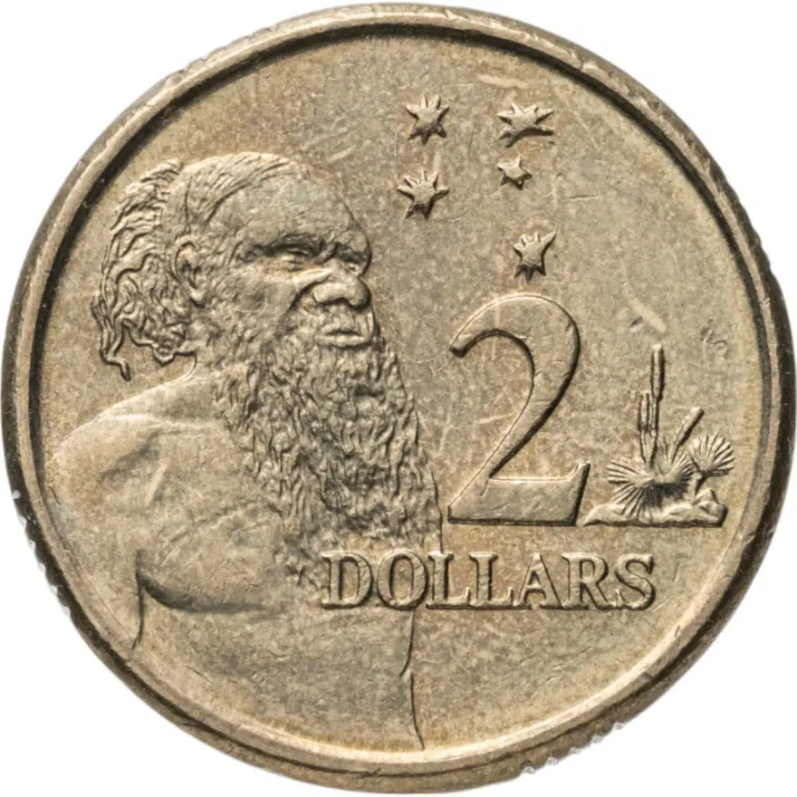 Австралия 2 доллара (dollars) 2005 пожилая королева, реверс