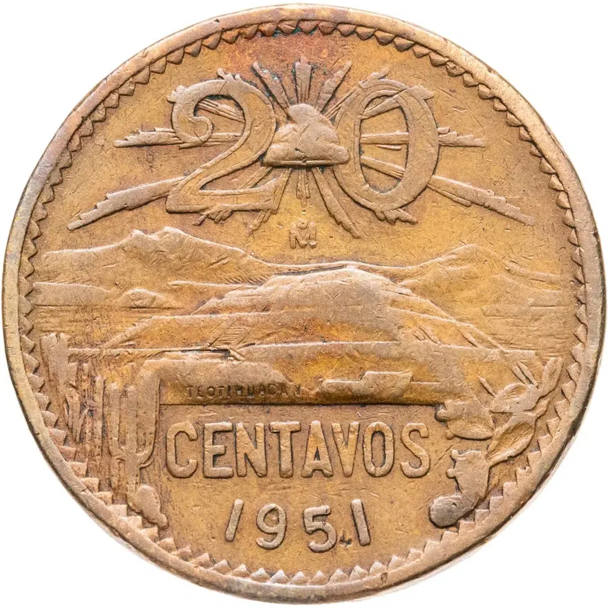 Мексика 20 сентаво (centavos) 1951
