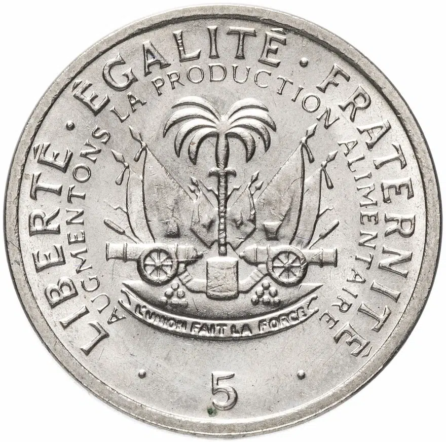 Гаити 5 сантимов (centimes) 1975, реверс