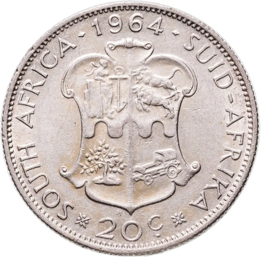ЮАР 20 центов (cents) 1964, реверс
