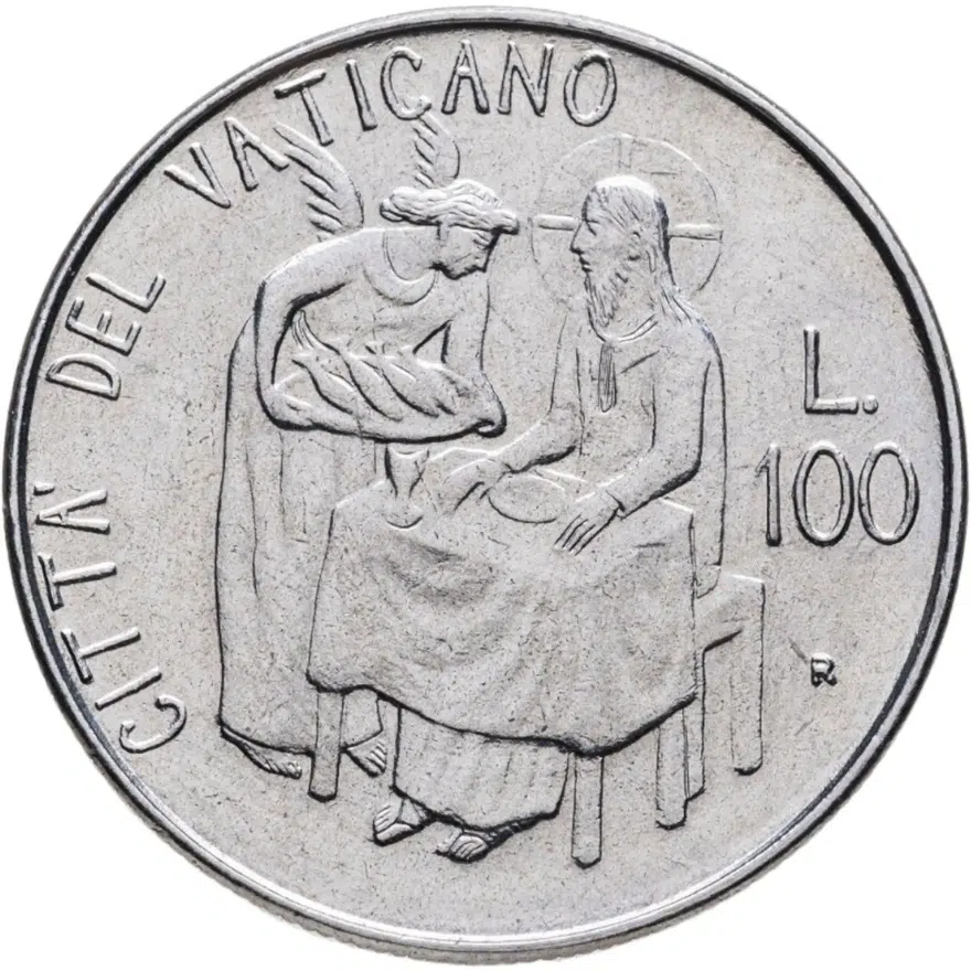 Ватикан 100 лир (lire) 1981, реверс