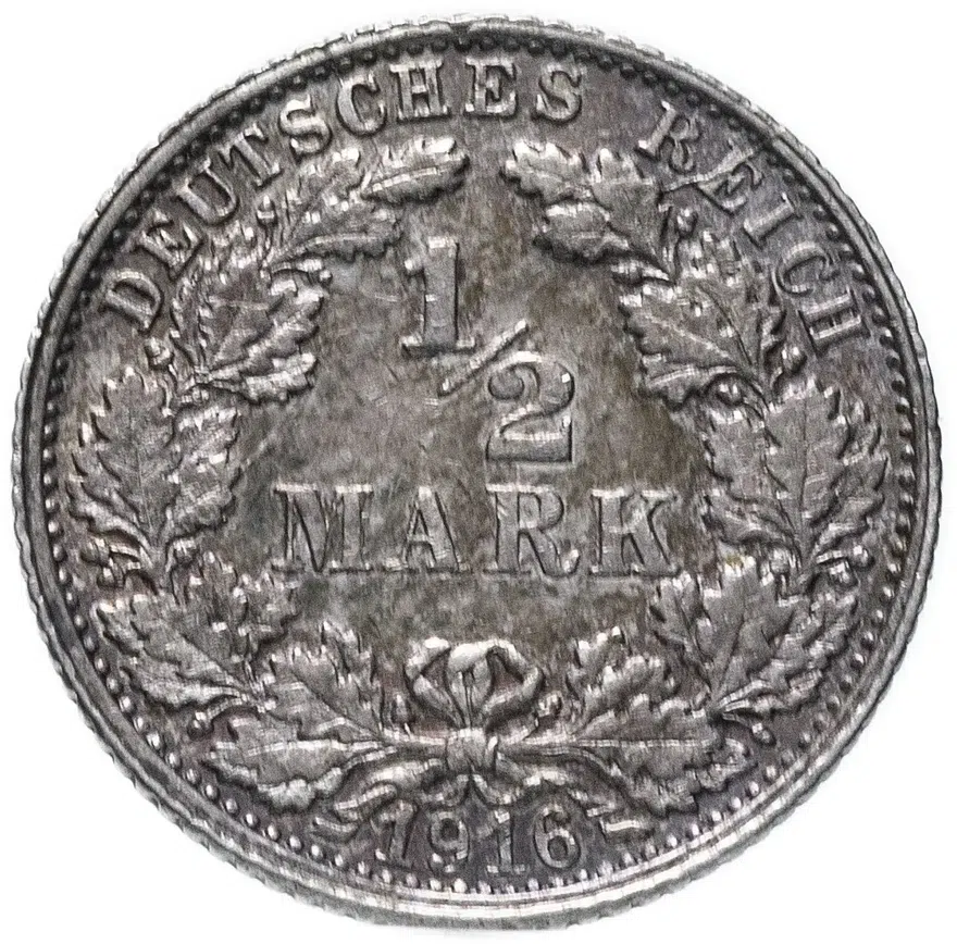 1/2 марки (mark) 1916 F, реверс