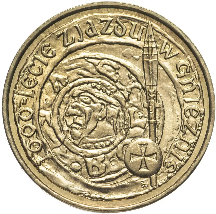 Польша 2 злотых (zlote) 2000  1000 лет Конгрессу в Гнезно, аверс