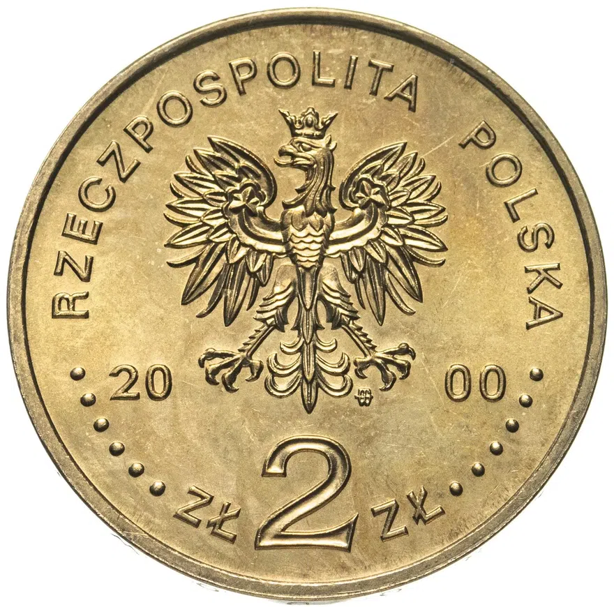 Польша 2 злотых (zlote) 2000  1000 лет Конгрессу в Гнезно, реверс