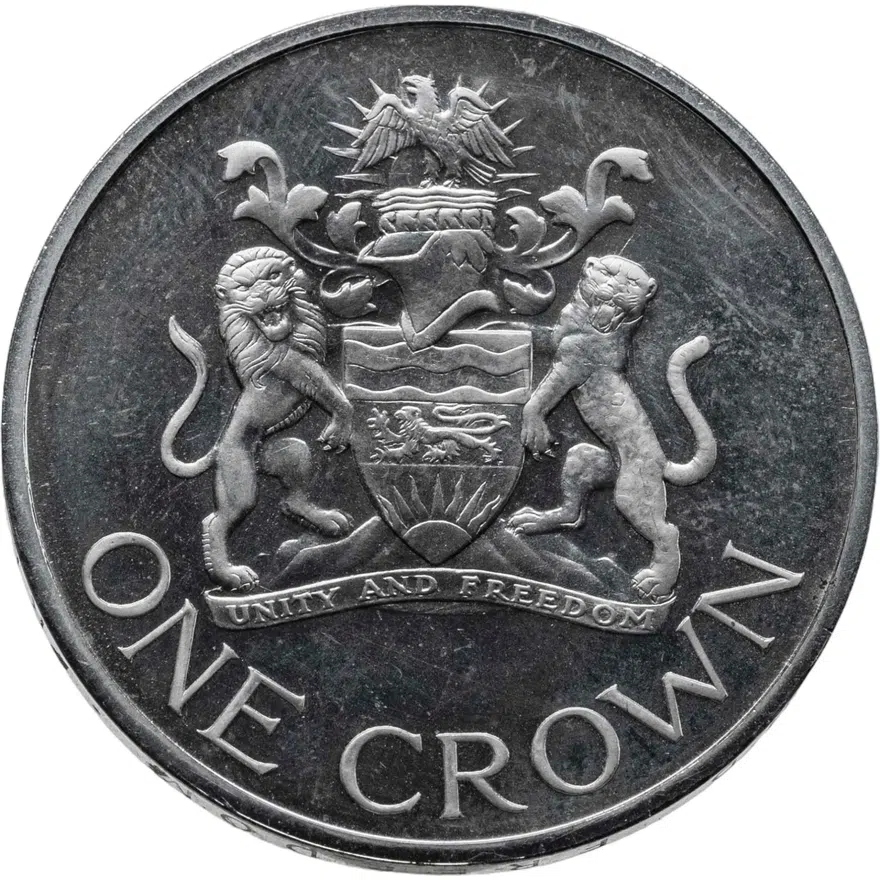Малави 1 крона (crown) 1966 День Республики - 6 июля 1966 в оригинальном футляре, реверс
