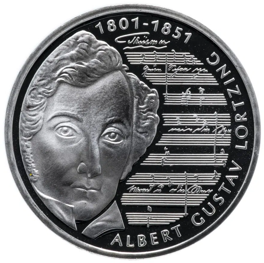 Германия 10 марок 2001 "250 лет со дня рождения Альберта Лорцинга" (F)