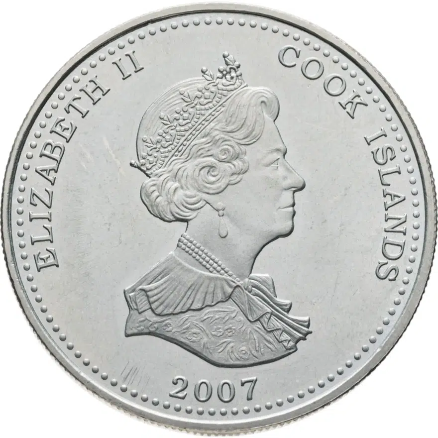 Острова Кука 1 доллар (dollar) 2007 Англия ждёт, что каждый выполнит свой долг - Нельсон спускается по лестнице, реверс